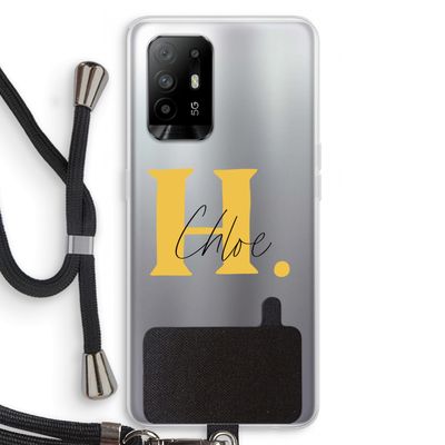 Amber Script: Oppo A94 5G Transparant Hoesje met koord