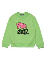 DSQUARED2 KIDS sweat en coton à logo imprimé - Vert