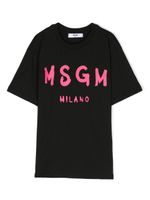 MSGM Kids t-shirt en coton à logo imprimé - Noir - thumbnail