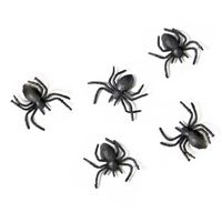 PartyDeco Horror/Halloween griezel spinnetjes - 10x - kunststof - zwart - 3 cm   -