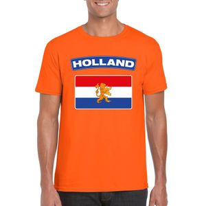 T-shirt met Hollandse vlag oranje heren