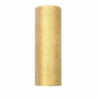 15x Rolletje tule stof goud met glitters 15 cm