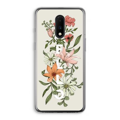 Hello bloemen: OnePlus 7 Transparant Hoesje