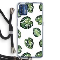 Tropische bladeren: Motorola Moto G9 Plus Transparant Hoesje met koord
