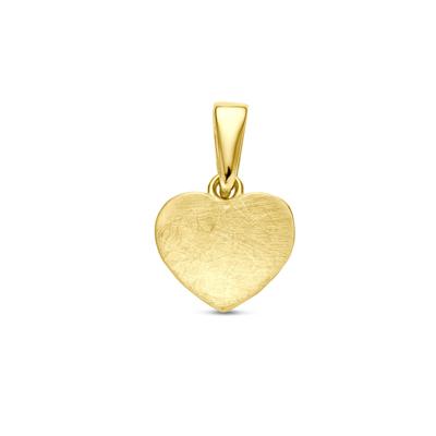 14k Geelgouden Hart Hanger 13mm Poli/Mat Afwerking