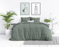 Dreamhouse - Stone Washed dekbedovertrek 100% Katoen - Groen - 240 x 220