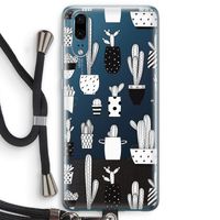 Cactusmotief: Huawei P20 Transparant Hoesje met koord