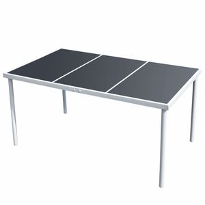 Tuintafel 150x90x74 cm staal zwart