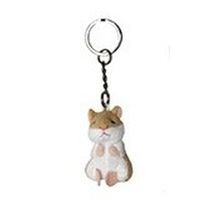 2x Pluche hamster knuffel sleutelhanger 6 cm - thumbnail