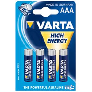 Varta Batterij alkaline AAA/LR03 1.5 V High Energy 4-bl