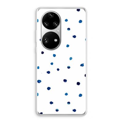 Blauwe stippen: Huawei P50 Pro Transparant Hoesje