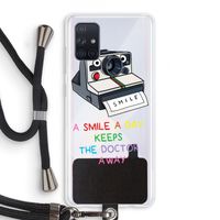 Smile: Samsung Galaxy A71 Transparant Hoesje met koord