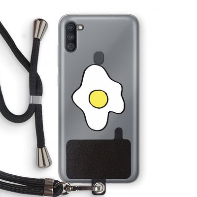 Spiegelei: Samsung Galaxy A11 Transparant Hoesje met koord