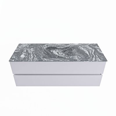 MONDIAZ VICA-DLUX 130cm badmeubel onderkast Cale 2 lades. Inbouw wastafel CLOUD midden zonder kraangat, kleur Lava.