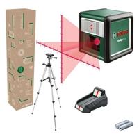 Bosch kruislijnlaser - Quigo+ (Reikwijdte 7 m, geleverd met batterijen, 1,1 m statief en doos)