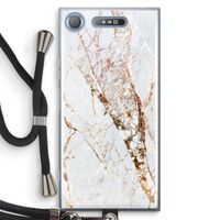 Goud marmer: Sony Xperia XZ1 Transparant Hoesje met koord