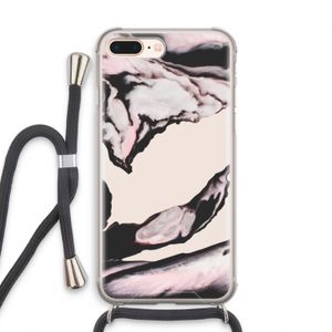 Roze stroom: iPhone 7 PLUS Transparant Hoesje met koord