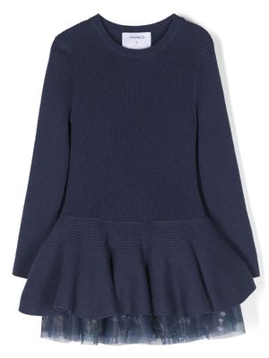 Simonetta robe à design superposé - Bleu