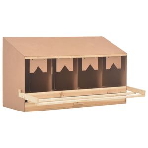 VidaXL Kippenlegkast 4 compartimenten 106x40x59 cm massief grenenhout