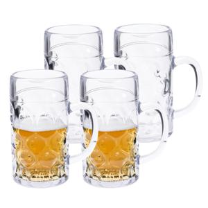 Bierpul/bierglas - 8x - transparant - onbreekbaar kunststof - 500 ml