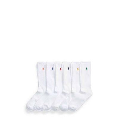 Ralph Lauren sokken Crew - set van 6 wit