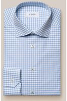 ETON Contemporary Fit Jersey shirt lichtblauw, Ruit - thumbnail