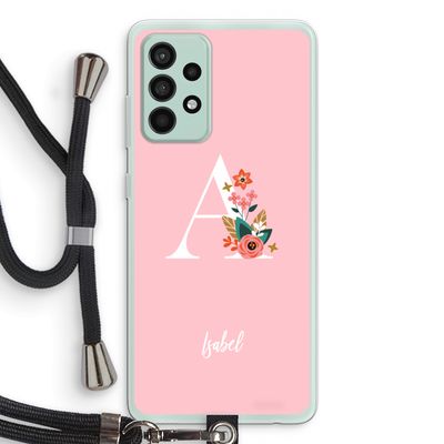 Pink Bouquet: Samsung Galaxy A52s 5G Transparant Hoesje met koord