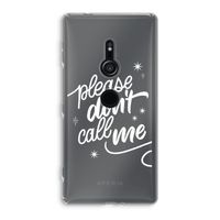Don't call: Sony Xperia XZ2 Transparant Hoesje