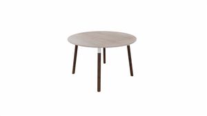 Tafel 9311 rond - 80 cm. - Wit - Eiken Robson - Beuken wenge