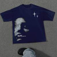 Bon&Bon Men's Pink Graphic Print Loose Fit Casual T-Shirt Navy Blue / S