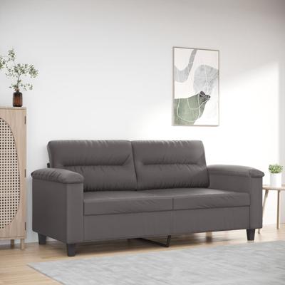 Tweezitsbank 140 cm kunstleer grijs