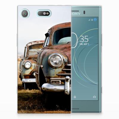 Sony Xperia XZ1 Compact | Siliconen hoesje | met foto Vintage Auto