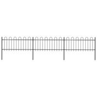 Tuinhek met ronde bovenkant 5,1x0,8 m staal zwart