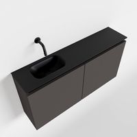 Toiletmeubel Mondiaz Ture | 100 cm | Meubelkleur Dark grey | Eden wastafel Urban Links | Zonder kraangat