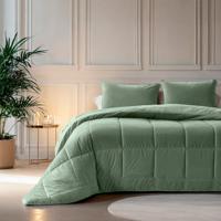 Lazy Dekbed Velvet Effen 240x200 Cm Groen Warmteklasse 3 (lente Herfst) & Anti Allergie & Anti Huisstofmijt & Zacht Sleeptime - Dekbed-Discounter.nl