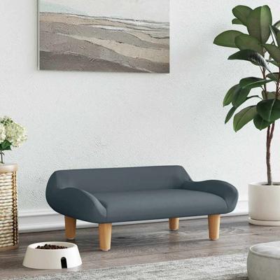 VidaXL Hondenmand 70x40x24 cm stof donkergrijs