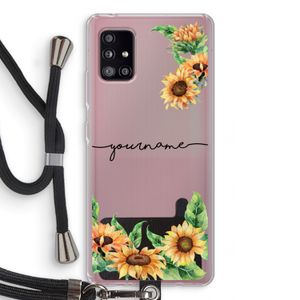 Zonnebloemen: Samsung Galaxy A51 5G Transparant Hoesje met koord
