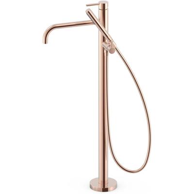 Vrijstaande badkraan Tres Study Exclusive | Hoogte uitloop 67.4 cm | Draaibare uitloop | Mengkraan | Rond | 24k Rose goud