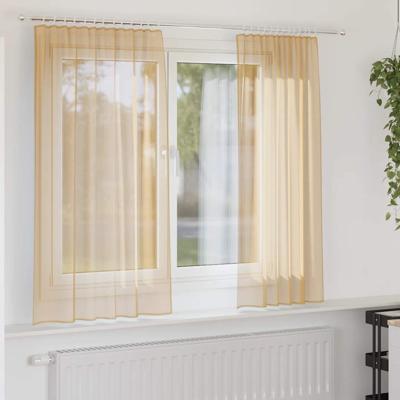 Gordijnen met lussen 2 st zand 140x175 cm zand