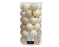 Kerstbal plastic mix d6 cm wolwit 37st - Decoris Kerstbal plastic mix d6 cm wolwit 37st - Decoris