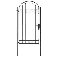 Poort met gebogen bovenkant 100x250 cm staal zwart Poort met gebogen bovenkant 100x250 cm staal zwart
