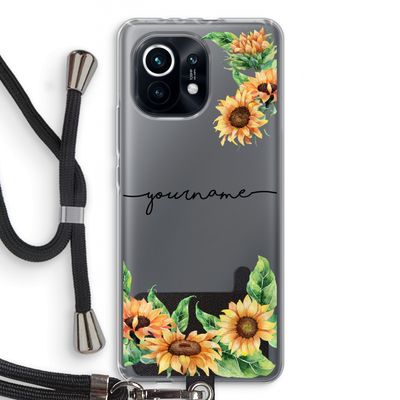 Zonnebloemen: Xiaomi Mi 11 Transparant Hoesje met koord