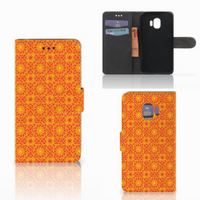Samsung Galaxy J2 Pro 2018 Telefoon Hoesje Batik Oranje - thumbnail