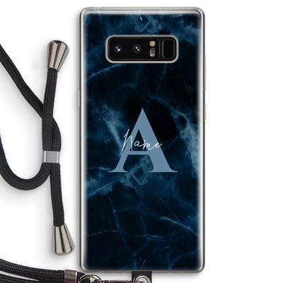 Midnight Marble: Samsung Galaxy Note 8 Transparant Hoesje met koord