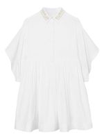 Burberry Kids robe plissée à détail de nœud - Blanc