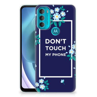 Motorola Moto G71 5G Silicone-hoesje Flowers Blue DTMP Motorola Moto G71 5G Silicone-hoesje Flowers Blue DTMP