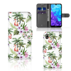 Huawei Y5 (2019) Telefoonhoesje met Pasjes Flamingo Palms