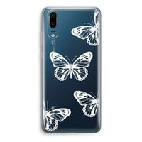 White butterfly: Huawei P20 Transparant Hoesje