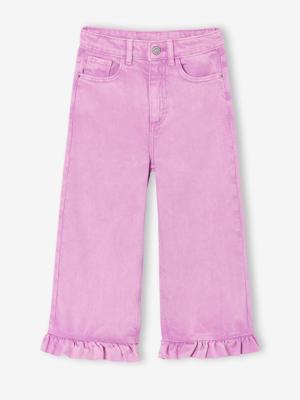 Wijde broek met ruches voor meisjes lila