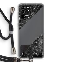 Zwart marmer: Samsung Galaxy S21 Plus Transparant Hoesje met koord